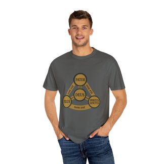 Trinity Diagram T-Shirt – Scutum Fidei (Latin Front, English Back) | Unisex Christian Theology Tee